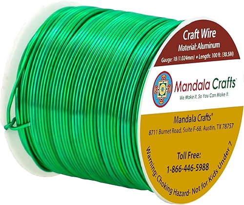 Vista 411 de Mandala Crafts Alambre de aluminio anodizado de calibre 8 para hacer joyas, alambre neutro flexible de color de 128 pies, flexible y flexible