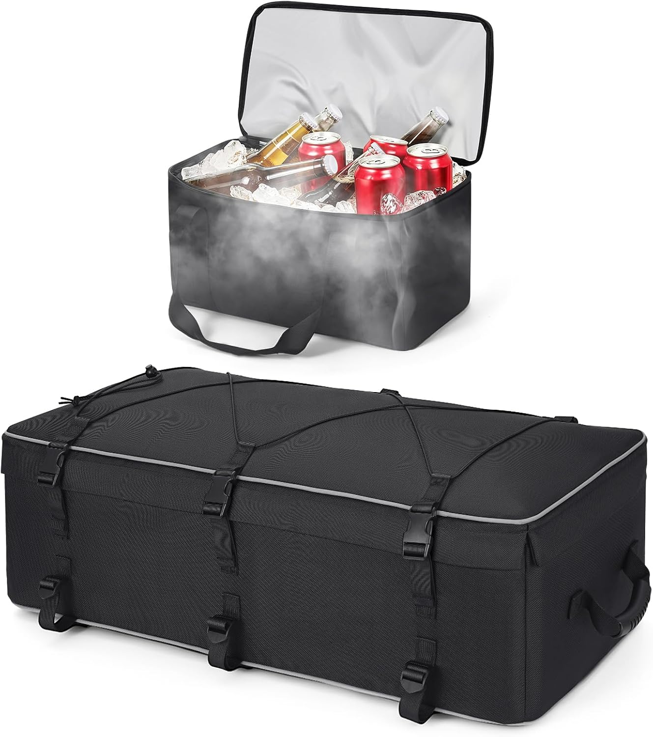 PBYMT ATV Gear Bag, ATV Storage Bags for Front Rear Rack Double-layer Waterproof Design Cargo Bag With Cooler Bag Compatible With Polaris Sportsman Fourtrax Kawasaki Arctic Cat