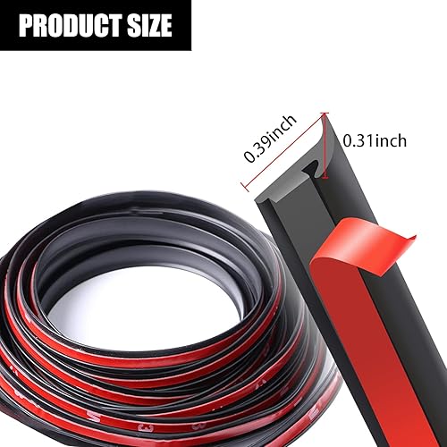 Miniatura 2 de Sodcay Paquete de 1 cinta de sellado de 16.4 pies, tira de sellado de tiro de aire automático, sello de parabrisas en forma de T, para techo de