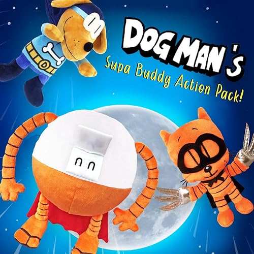Miniatura 8 de Dav Pilkey Dog Man Book Supa Buddy juego de acción incluye personajes de peluche de MerryMakers, Bark Knight, 80-HD, Cat Kid y bolsa de regalo (un