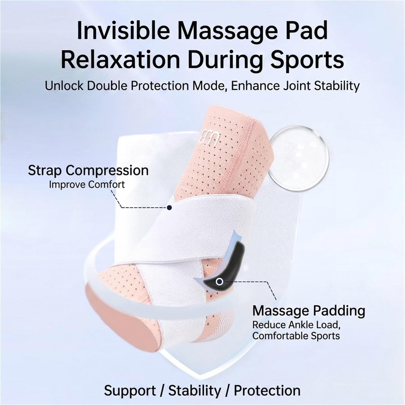Generisch Sprunggelenkbandage mit Seitenstabilisatoren, mit atmungsaktivem Stoff, für Sport und tägliches Gehen, Modell CJDW1182 (M)