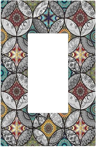 Miniatura 12 de Cubiertas de Interruptor de Luz de 1 Gang Medieval Abstracto Moderno Luna Estrellado Gran Ola Toggle Simple Placa de Pared Cubierta Decorativa de