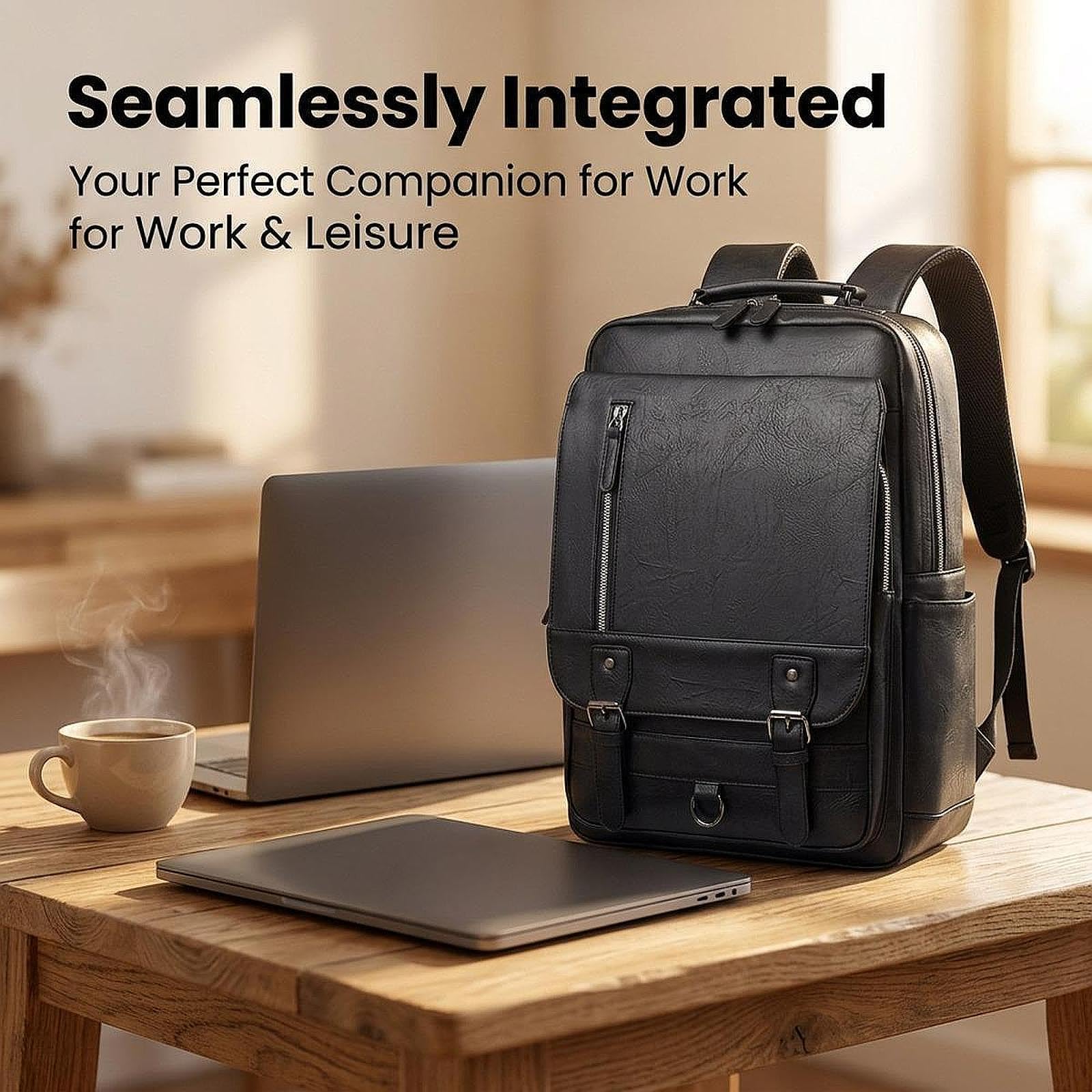 Zaino per Laptop, Versatile Borsa Da Lavoro Portatile per Campeggio, Viaggi, Lavoro E Attività All'aperto, Nero