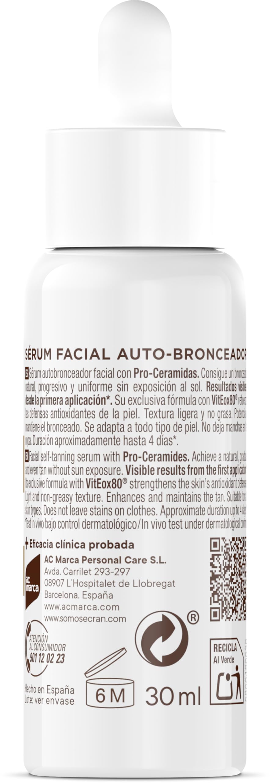 ECRAN Miracle Bronze Autobronceador Facial - Loción Bronceadora con Pro-Ceramidas - Bronceado Natural, Uniforme y Progresivo sin Sol - Textura Ligera, No Reseca ni Engrasa - 4 Días de Duración - 50 ml