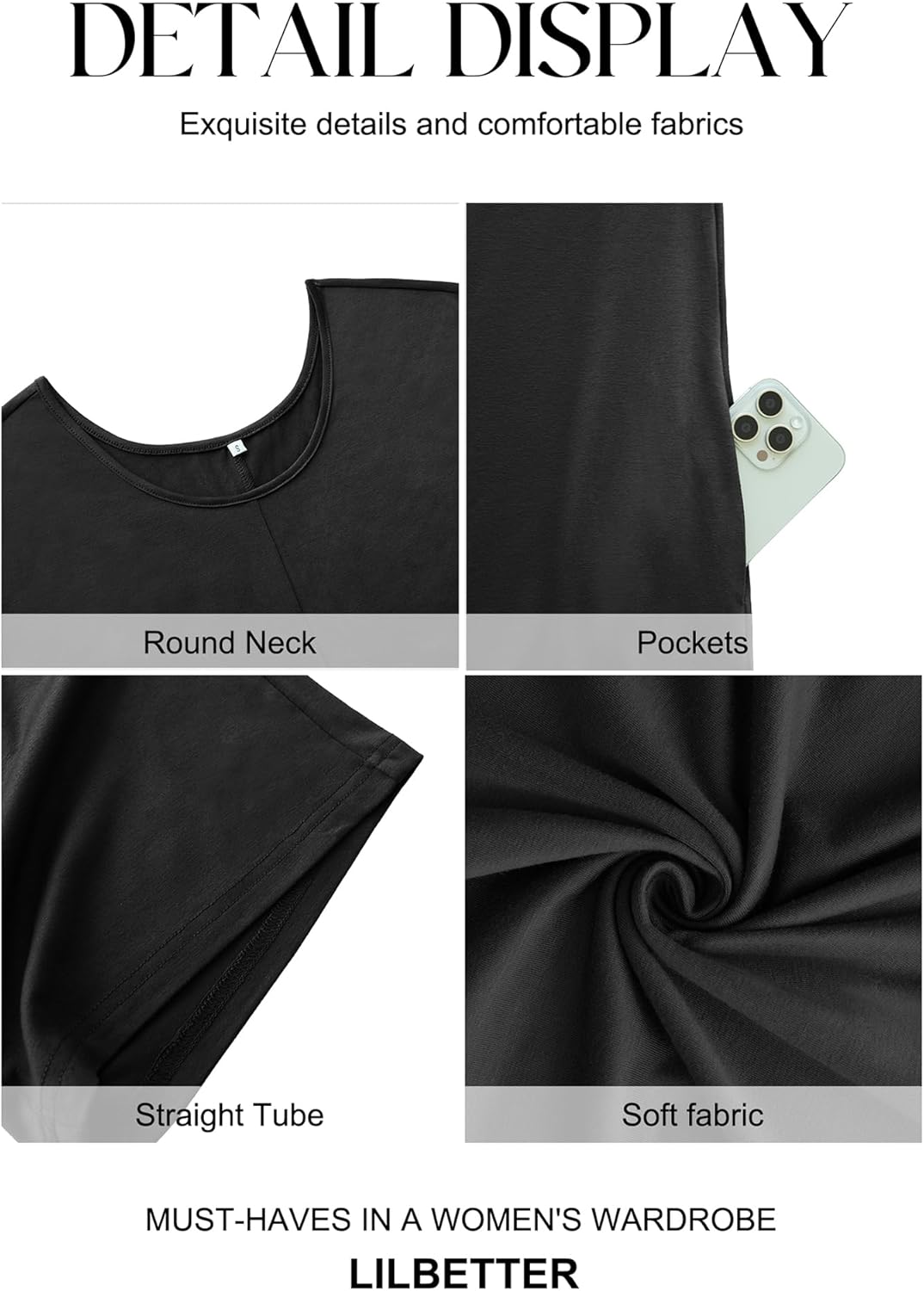 LILBETTER Summer Dressy Jumpsuits for Women One Piece Cap Sleeve Casual Outfits Overalls Wide Leg Rompers with Pockets - Image 5