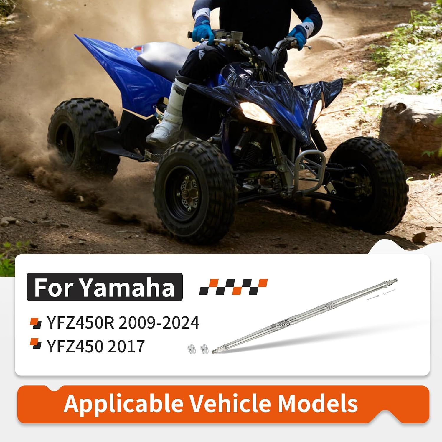 Rear Axle Shaft For Yamaha YFZ450R 2009-2024 18P-25381-00-00 BKD-F5381-00-00