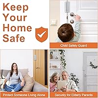 Vista 6 de 2 paquetes de cerraduras de seguridad para puertas del hogar, cerradura de refuerzo de puerta a prueba de niños, con tope de 3.0 pulgadas, soporta
