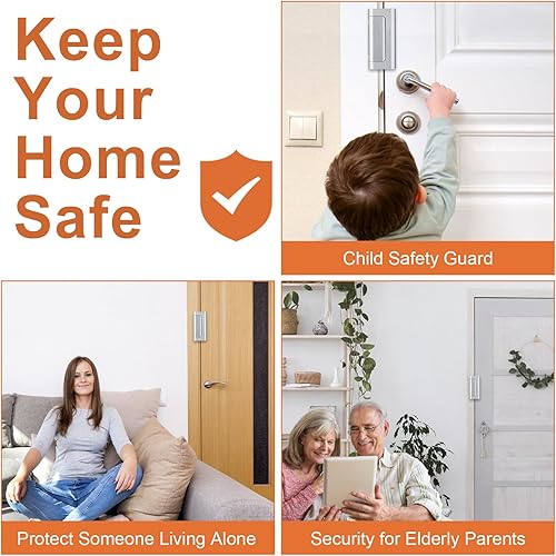 Miniatura 6 de Paquete de 2 cerraduras de seguridad para el hogar, cerradura de refuerzo de puerta a prueba de niños, con tope de 3 pulgadas, soporta 800 libras,
