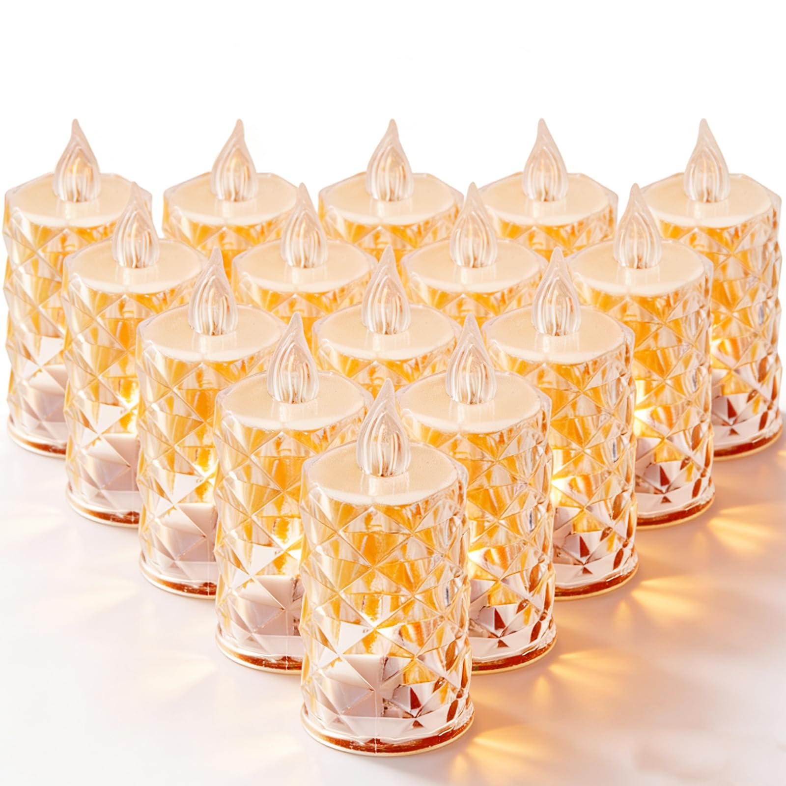12-Pack Tea Lights Candles Battery Operated,Realistic Flicker & 200+ Hour Runtime - for Centerpieces, Weddings, Halloween, Christmas Decorations & Home Decor