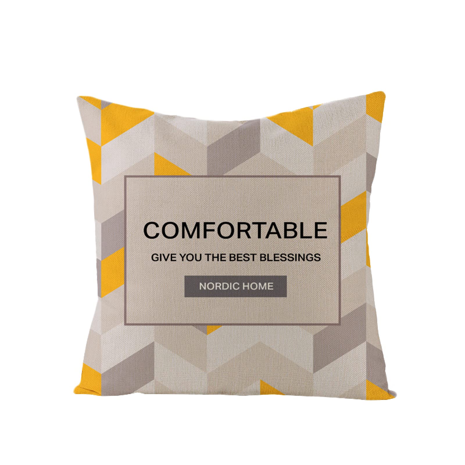 Sofa Fundas Cojines 60x60 Pack de 4 Cuadrado,Funda de Almohada Lino con Cremallera Invisible,Funda de Cojín Decoración para Hogar Sala Cama Jardín Silla Coche-geometría