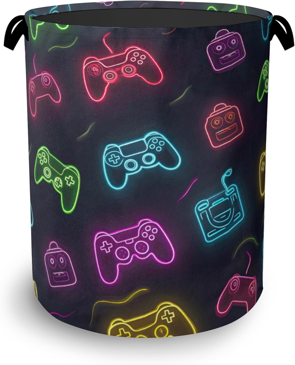 Gamepad Laundry Basket,Foldable Oxford Cloth Tote Bag Laundry Hamper Clothes Storage Bucket Organizer for Bedroom Laundry Storage Dormitories 16" x 20.8"
