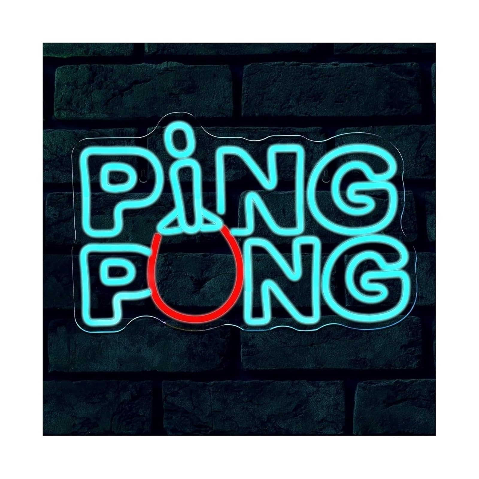 Zynther Neon lamp for neon Light Decoration PingPong for Sign Dimmable Bedroom Shop Bar Party Wall 26cm×42cm