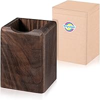 Vista 7 de Toyvian Caja de madera para bolígrafos, organizador de escritorio multiusos, caja de almacenamiento de madera natural ecológica (nogal negro)