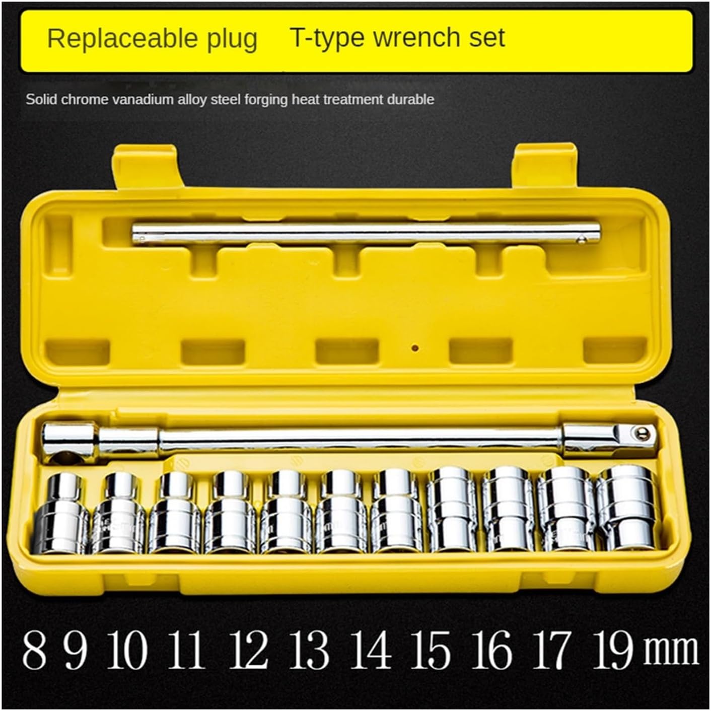 省力化 ヘッド交換用T型ソケットレンチセット タイヤ取り外し用ソケットレンチ 工具 スリーブソケット(L-type 10PCs)