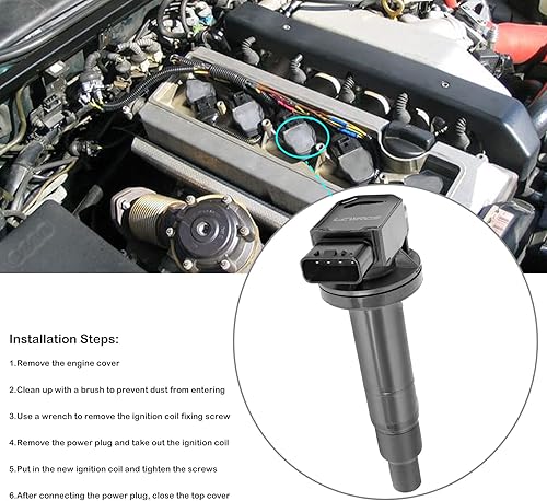 Miniatura 5 de Juego de 4 bobinas y bujías 1.5L L4 Toyota Prius Echo Yaris Scion XA XB 2001 2002 2003 2004 2005 2006 2007 2008 2009 Combo de bobina de encendido y