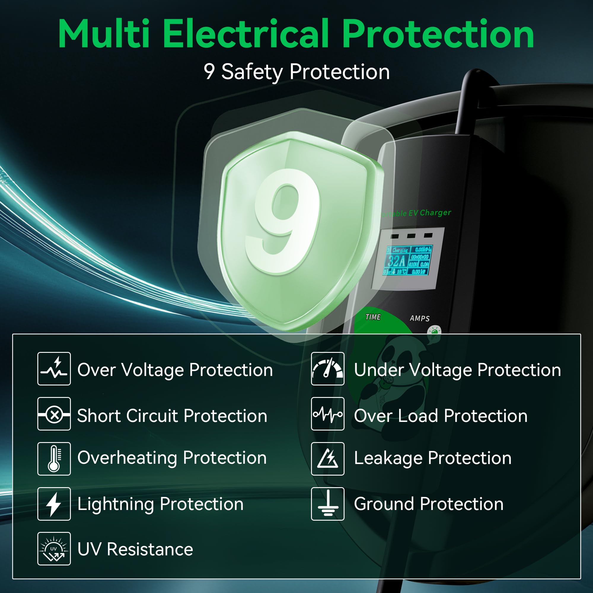 Mobile Wallbox 3.6KW mit Plug & Play, 5M, 16A, 1-Phasig, einstellbarem Strom & Timer, Typ 2 Ladekabel mit Schuko Stecker, Tragbares E-Auto-Ladegerät für IEC 62196-2