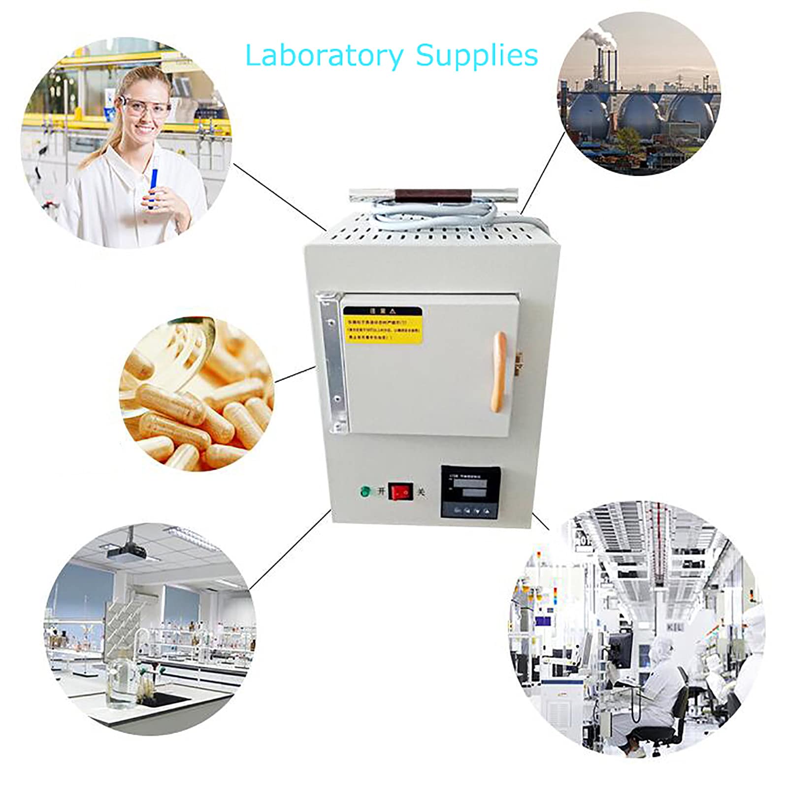 Kleiner elektrischer Laborofen (Bereich: 100–1200 °C, Genauigkeit: 1 °C), multifunktionale Keramikfaser, integrierte Hochtemperaturofen mit Programmsteuerung