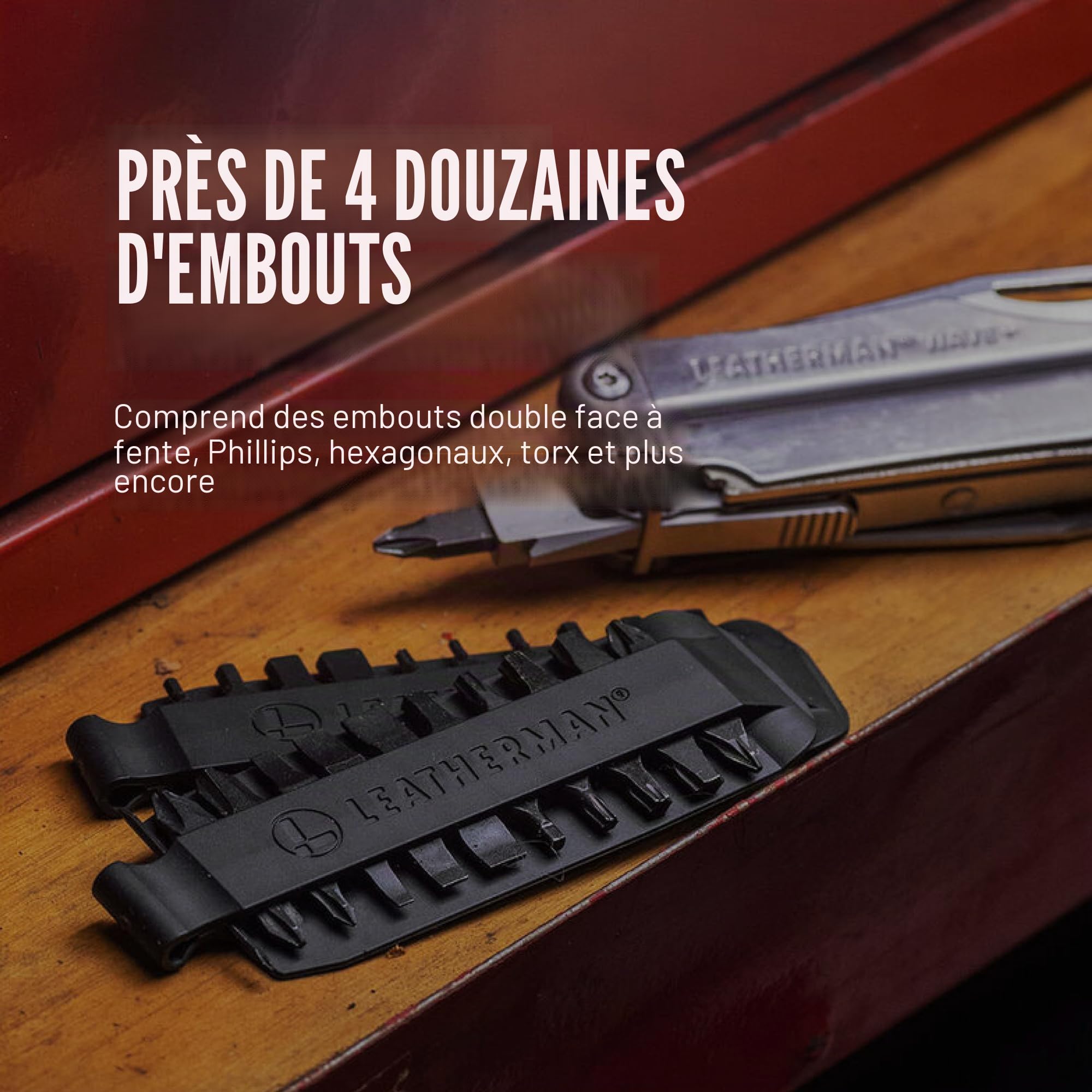 Leatherman Arc Pack Outil Multifonction, Étui et Kit d’Embouts - 20 Outils avec Lame en Acier MagnaCut, Étui Heritage Leather Marron Taille M et Kit d’Embouts 42 Outils