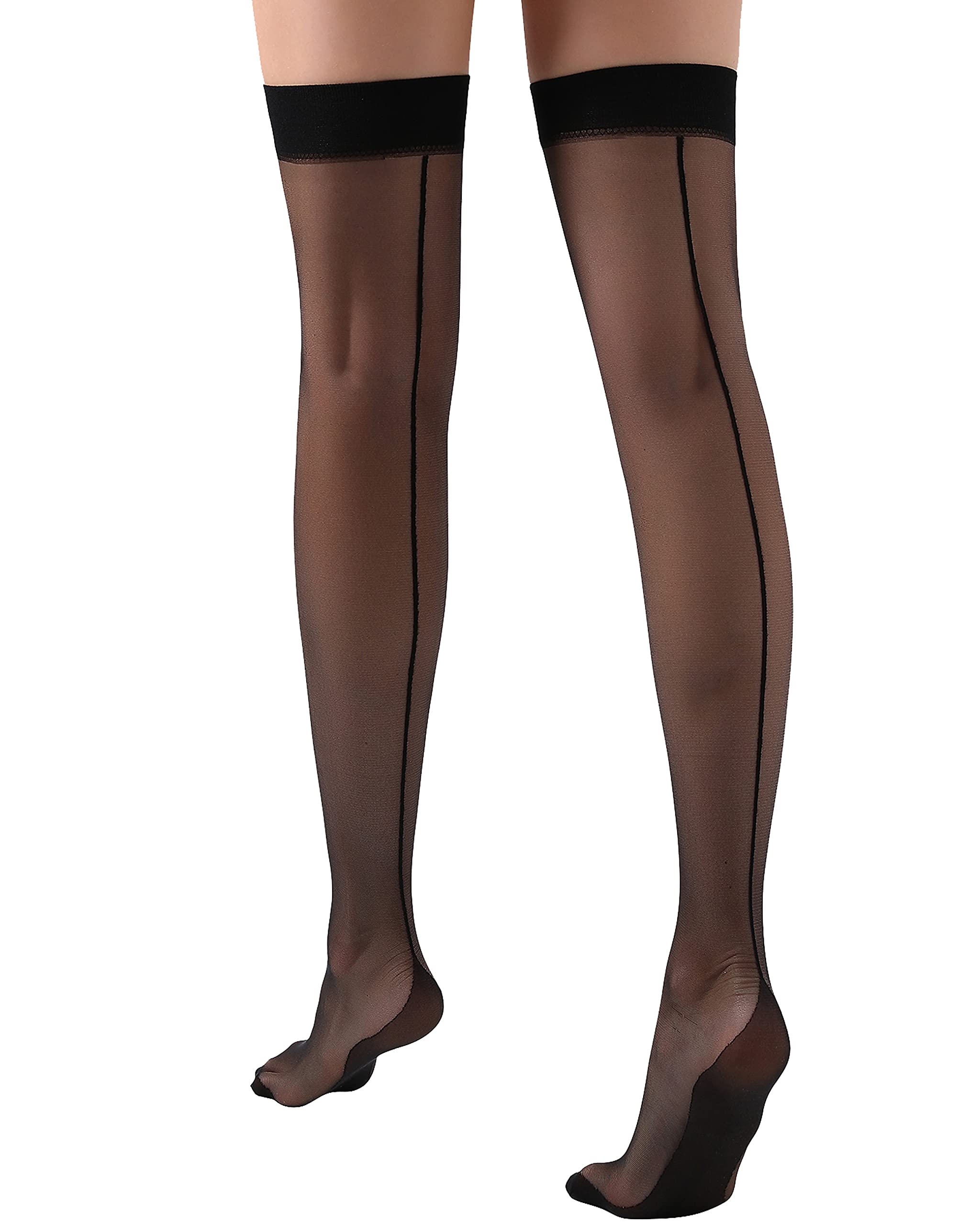 Lidogirl Thigh High Stocking Hosiery for Garter Belt Nylons Black 001