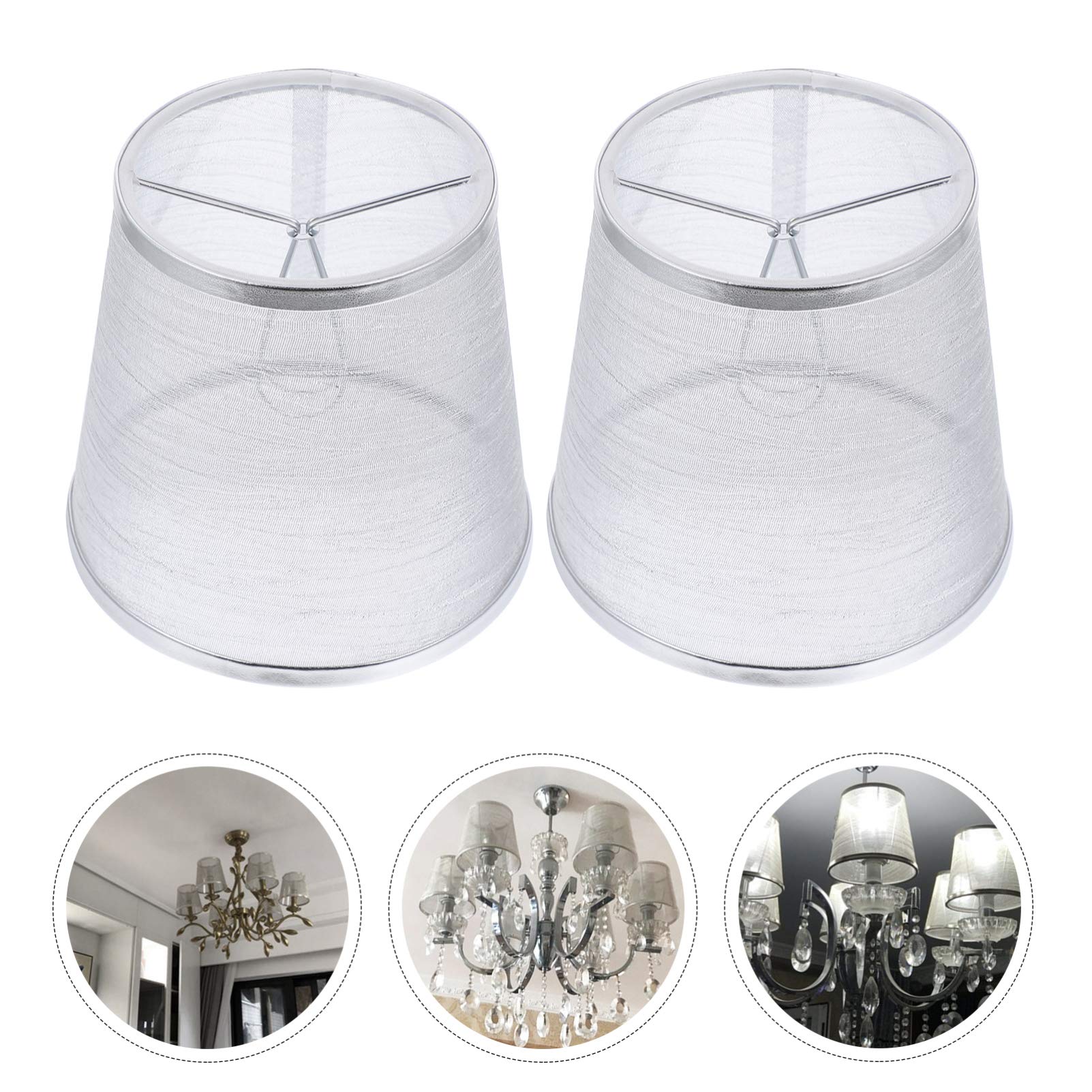 Kleiner Lampenschirm 14x14x13cm - Stoff-Schirm Für E14-Fassung, Grün, Clip-On Montage