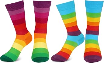 Striped Socks for Women Men Funny Novelty Ankle Socks Colorful Striped Socks for Pride Halloween Costume Accessory