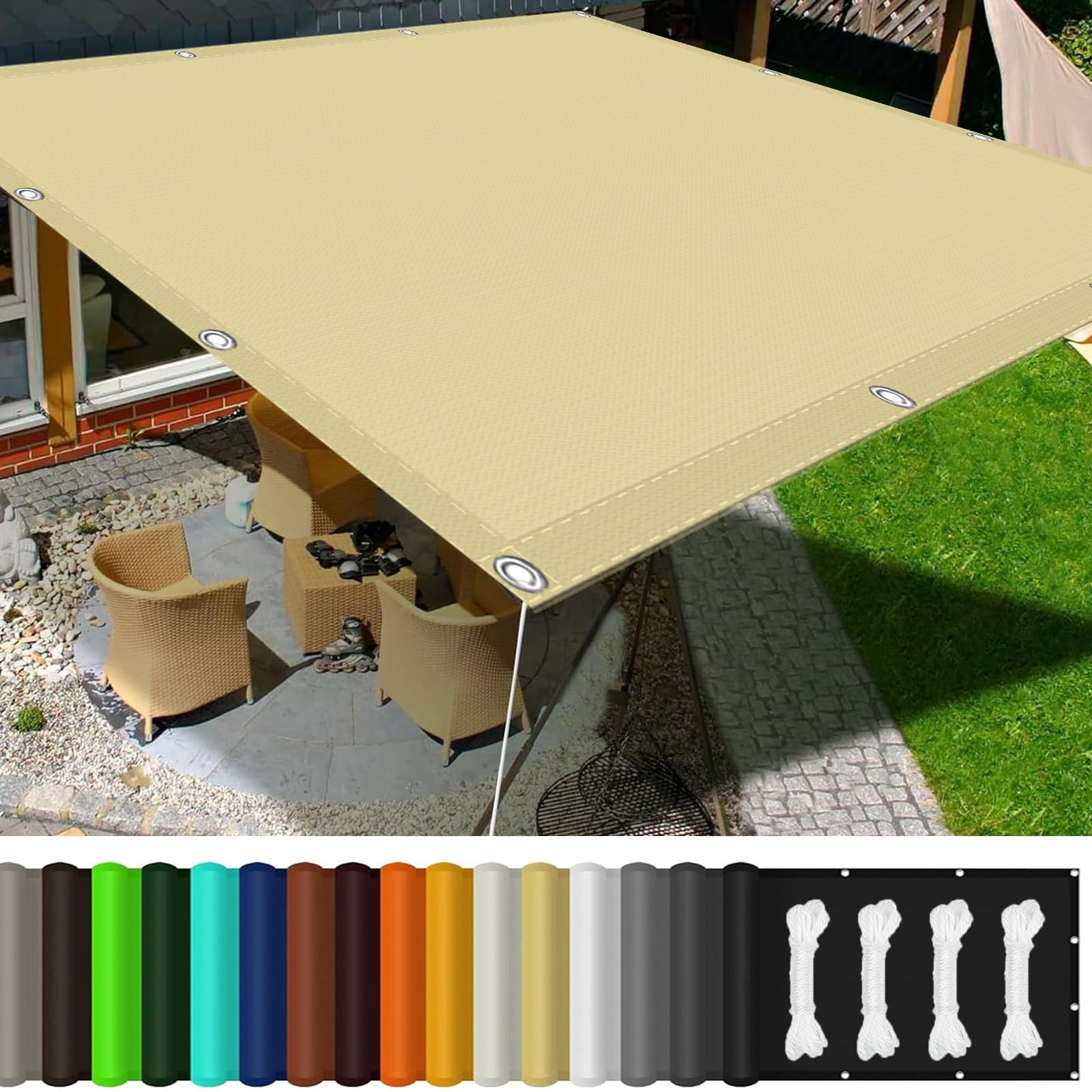 Voile d'ombrage protection UV pour éviter la chaleur sur la terrasse