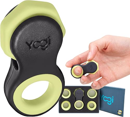 Miniatura 15 de Yogi Fidget Toy para adultos y niños – Juguete sensorial para aliviar el estrés con 5 anillos de silicona para los dedos – Silencioso Fidget