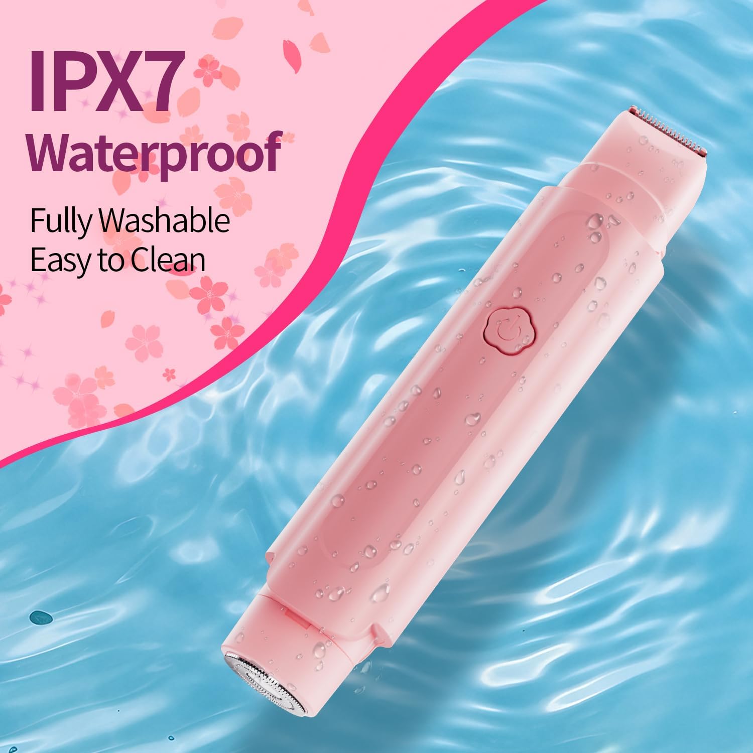 Bikini Trimmer for Women - 2 in 1 Women Electric Razor, Rechargeable Body Hair Trimmer and Facial Hair Remover, IPX7 Waterproof Wet & Dry Use Womens Electric Shaver for Bikini Underarm Leg Arm Body - Image 5