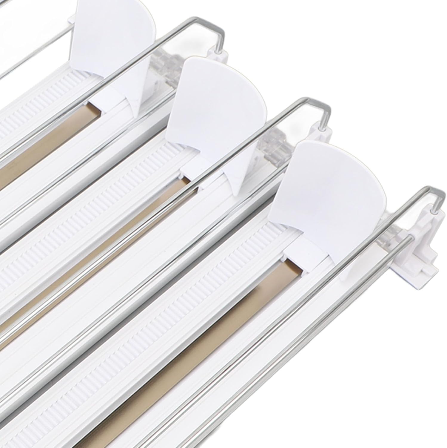 Pusher Glide Shelf for Refrigerator Supermarket, Labor Saving, Stabilizing Damper, Adjustable Divider, Automatic Drink Propeller (Black)(White)