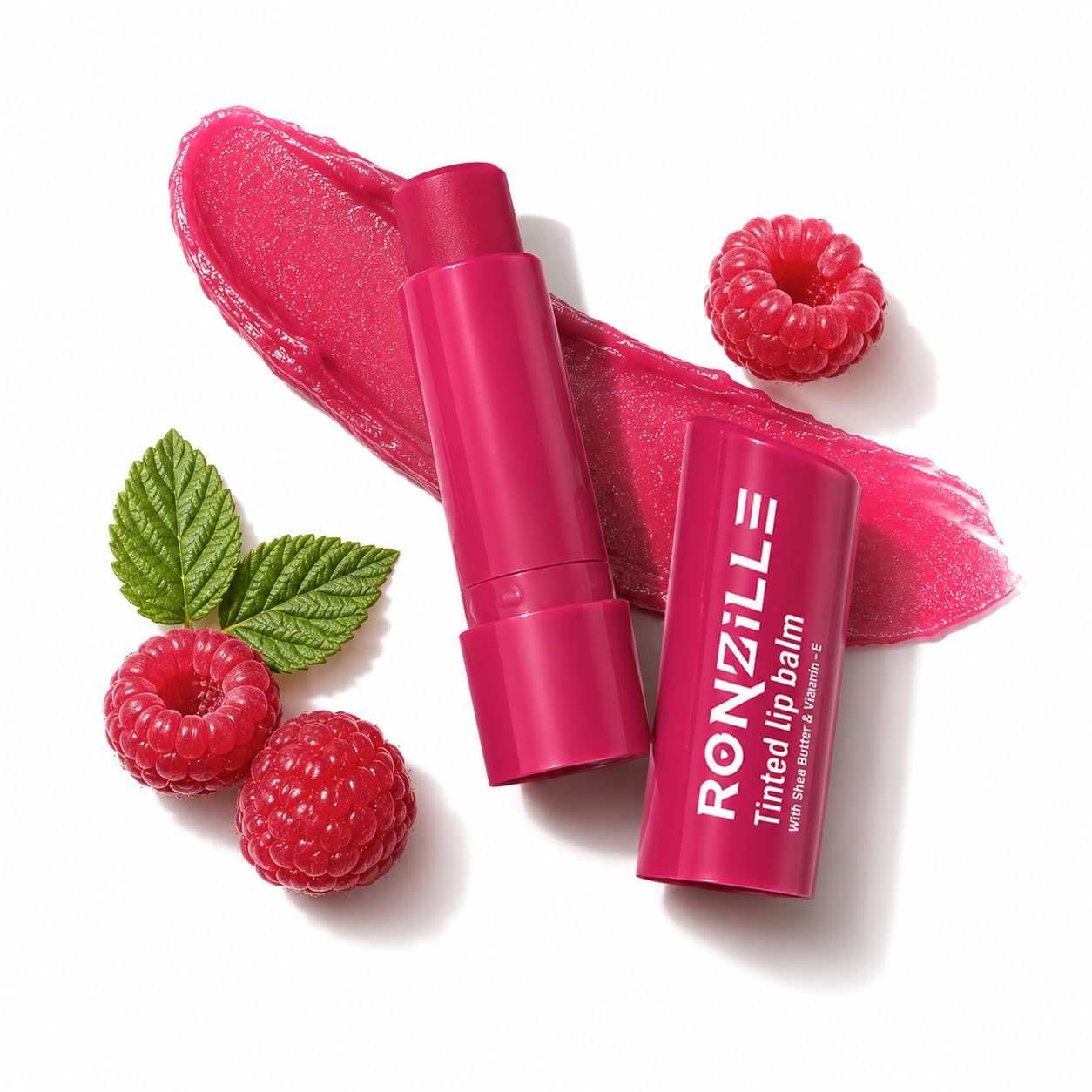 Ronzille Raspberry Rush Tinted Lip Balm 4.5g | Hydrating Lip Balm with Shea Butter & Vitamin E | Moisturizing, Soft Tint, Smooth & Nourishing Lip Care for Dry Lips | Raspberry Rush Flavor-picture-52