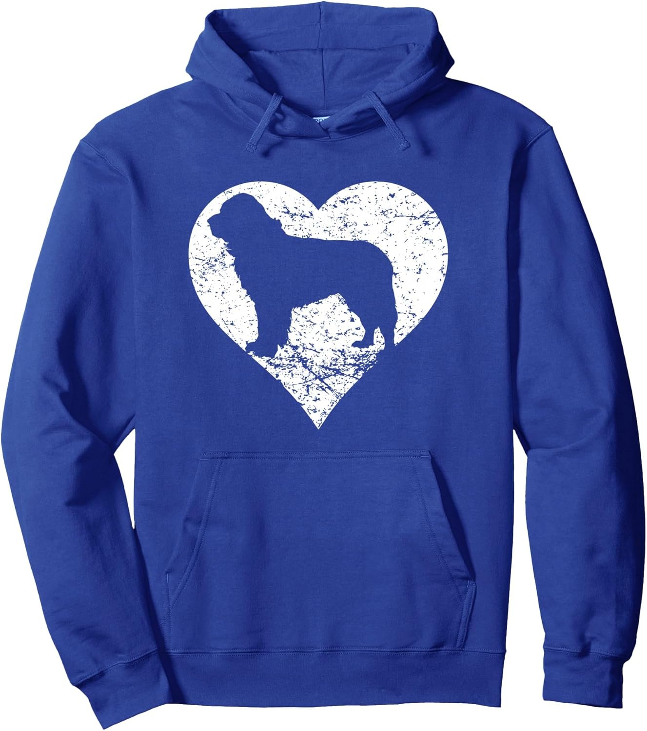 Distressed Newfoundland Heart Dog Owner Graphic Pullover Hoodie