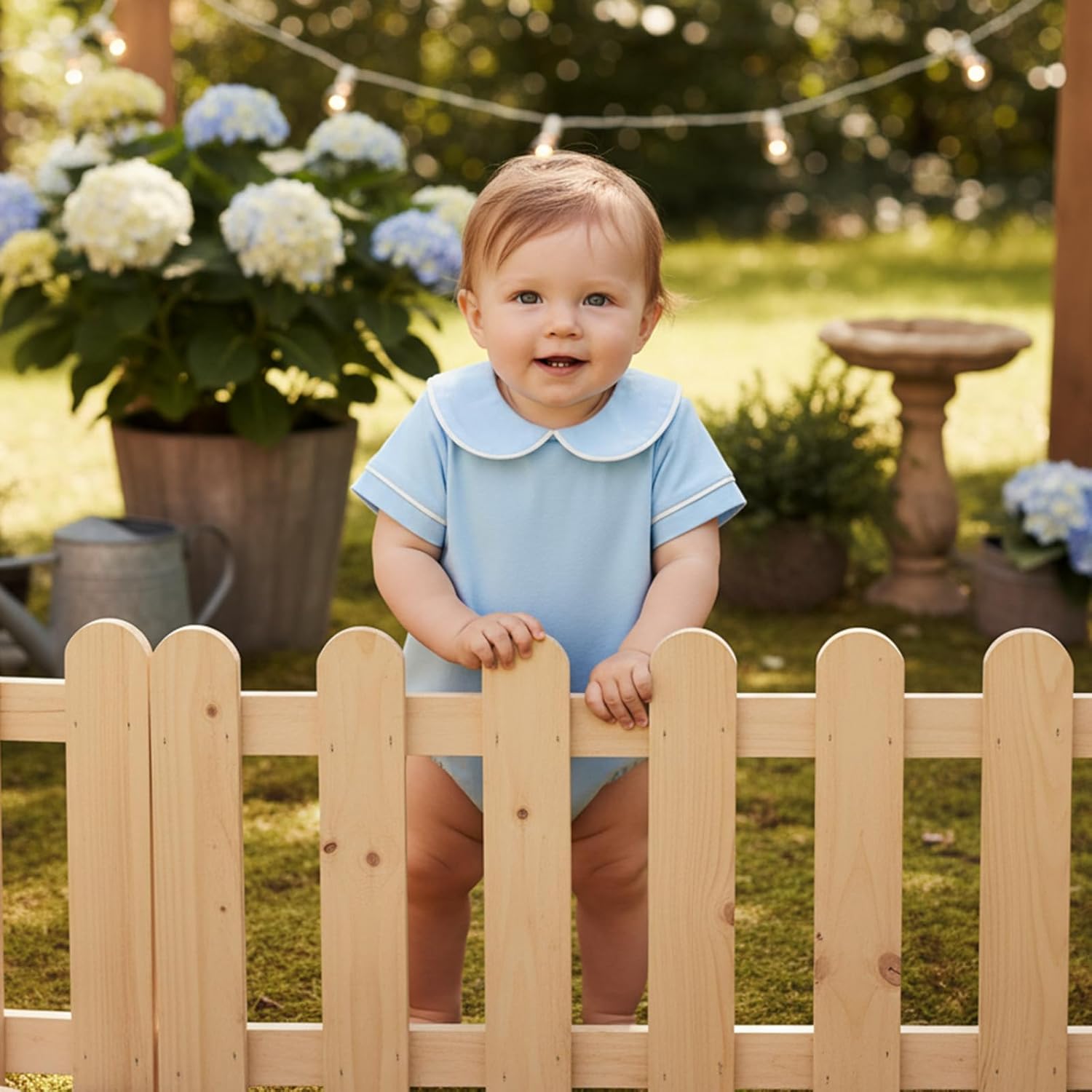 Balaflyie Bubble Romper Baby Boy Girl Cotton Collar Bodysuit Oversize T-shirt Romper Infant Top - Image 2