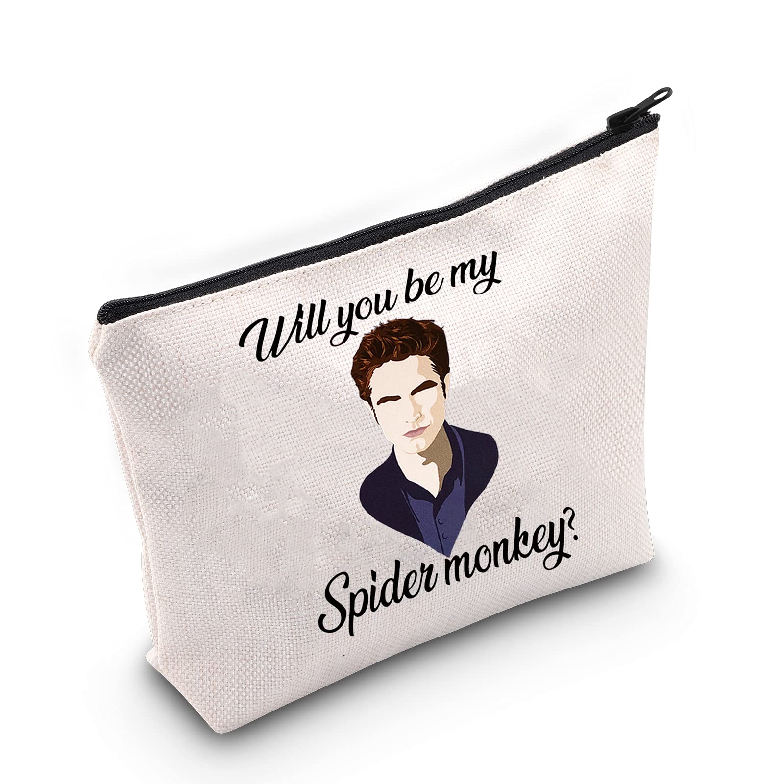 LEVLO Edward Quote Cosmetic Make Up Bag Movie Fans Gift Will You Be My Spider Monkey Edward Makeup Zipper Pouch Bag(My Spider Monkey)