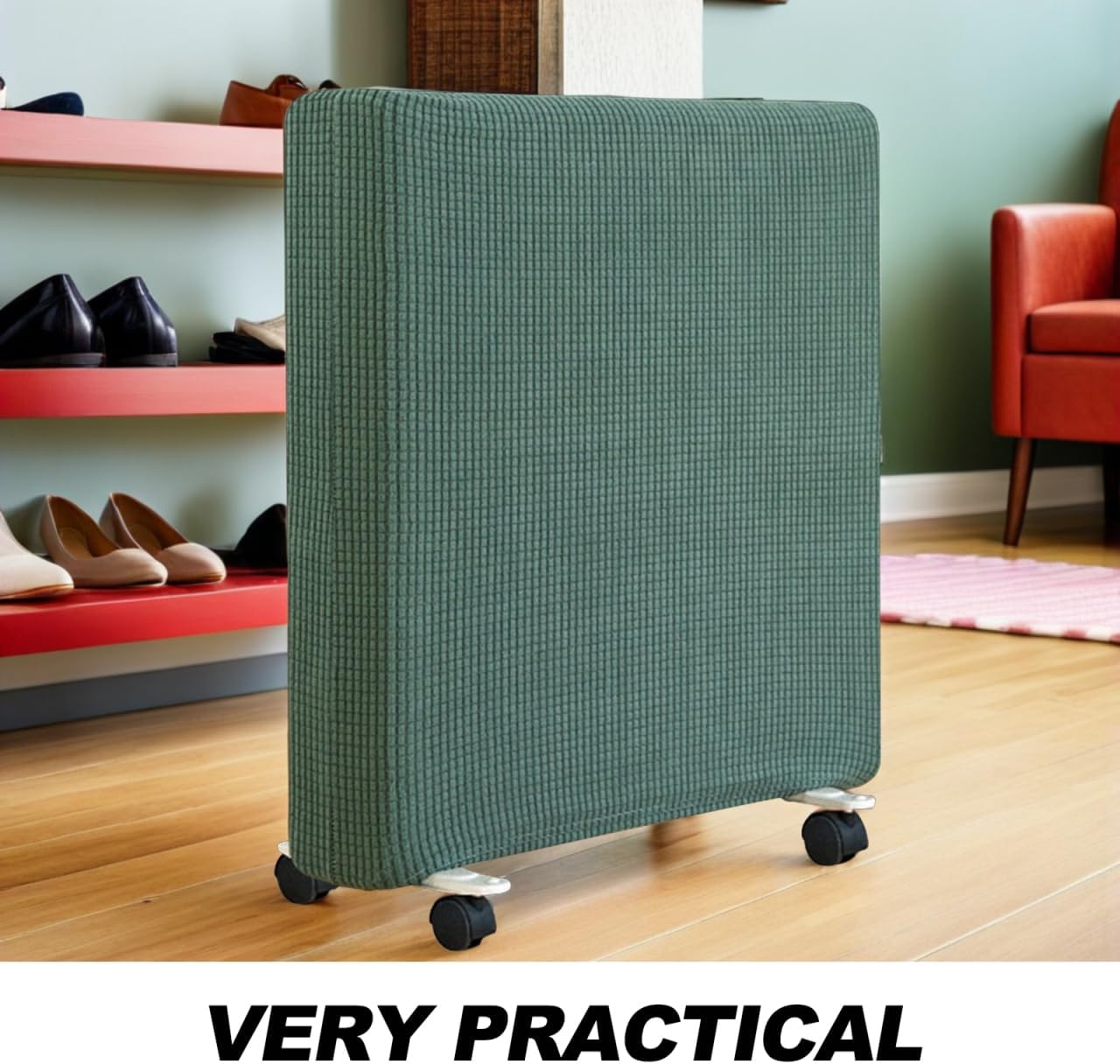 Washable Radiator Cover for Heater Breathable Protective Dust Cover Matcha Easy to Clean for Indoor Use