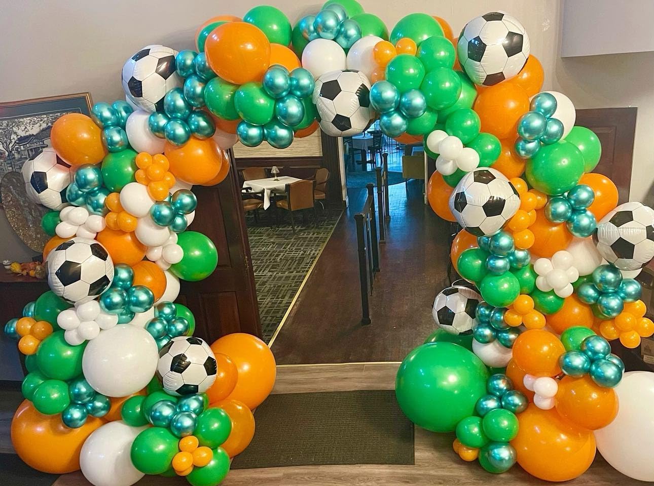 6 Pack 22 Inch Pink Soccer Balloons Giant 4D Mylar Football Balloons Helium Foil Blue Soccer Balloons for Birthday Party Sports Themed World Cup Party Decorations