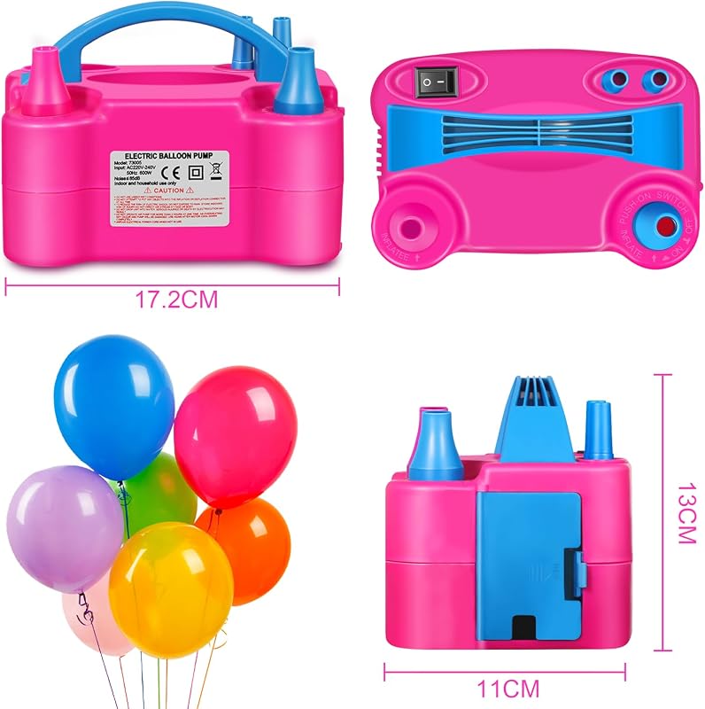 Pompă electrică de baloane HELESIN 600 W, portabilă, cu 2 moduri de umflare, pentru petreceri aniversare și decorațiuni de Crăciun