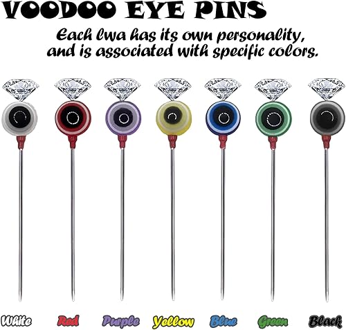 Miniatura 4 de Ayidawedo® El auténtico kit de muñeca de vudú LOA incluye tarjetas de hechizos y pasadores de alivio del estrés en caja de ataúd de madera, juego