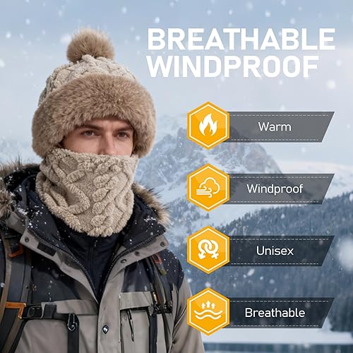 Miniatura 7 de Pasamontañas de esquí para mujeres y hombres, forro polar de invierno, resistente al viento, cálido cubrebocas y calentador de cuello para ciclismo,