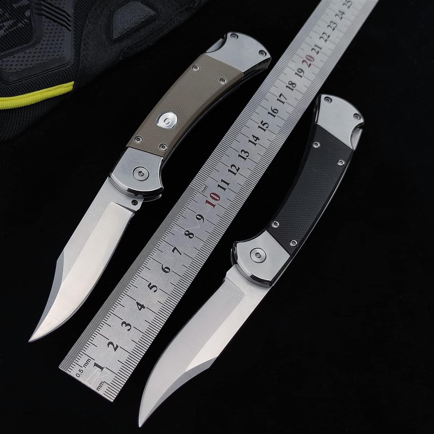 Assisted Opening Pocket Knife for Men, 440C Stainless Steel Blade, Lock-back Pocket Knife with G10 Handle, EDC Folding Knife for Camping