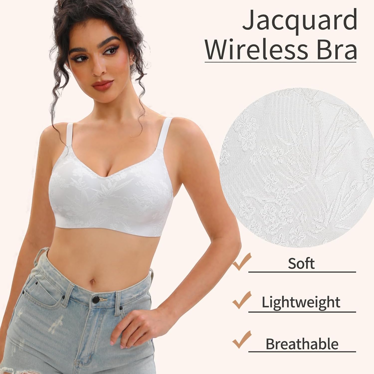 Wireless Jelly Bras for Women 3 Pack Seamless Full Coverage T-Shirt Bra No Underwire, Soft Comfort Everyday Bras - Image 2