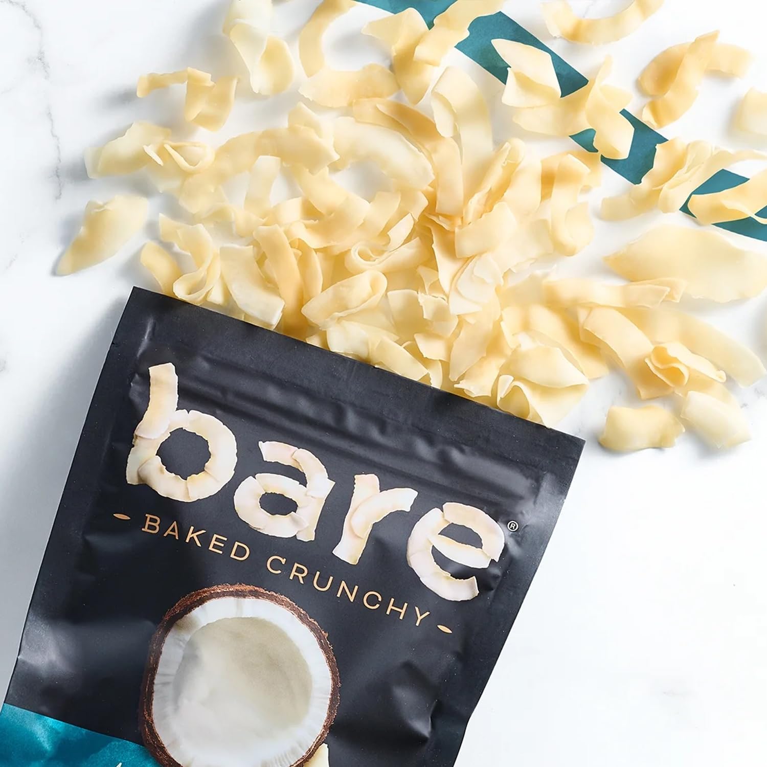 Bare Baked Crunchy Toasted Coconut Chips – 0.53 oz Snack Bags, Bulk Value Pack of 24 – Gluten Free, Vegan, Simple Ingredients, Healthy Crunchy Snack