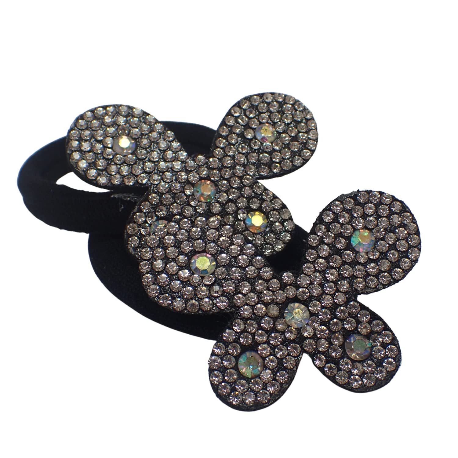 Topkids Accessories 2Pcs Hair Bands Bobbles Ponio Ponytail Band Elastic Bands hair accessories for women Hair Bands For Women Girls Fashion Girls Hair Accessories (Crystal Butterfly) - Image 4