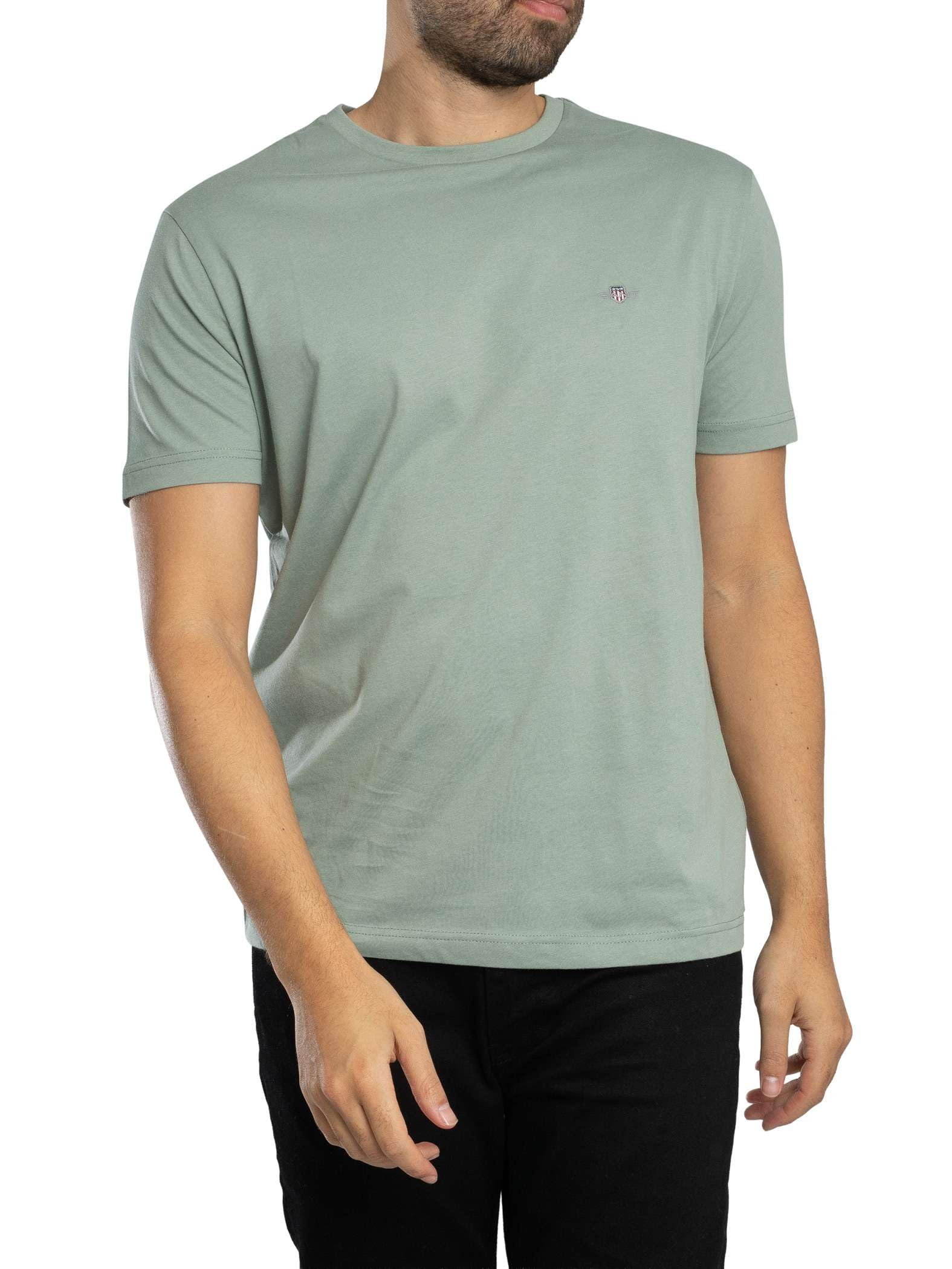 GANT Herren Normales Schild-T-Shirt, Muted Turquoise