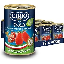 CIRIO Pelati Peeled Plum Italian Tomatoes, Canned, Tinned, 400g Pack of 12