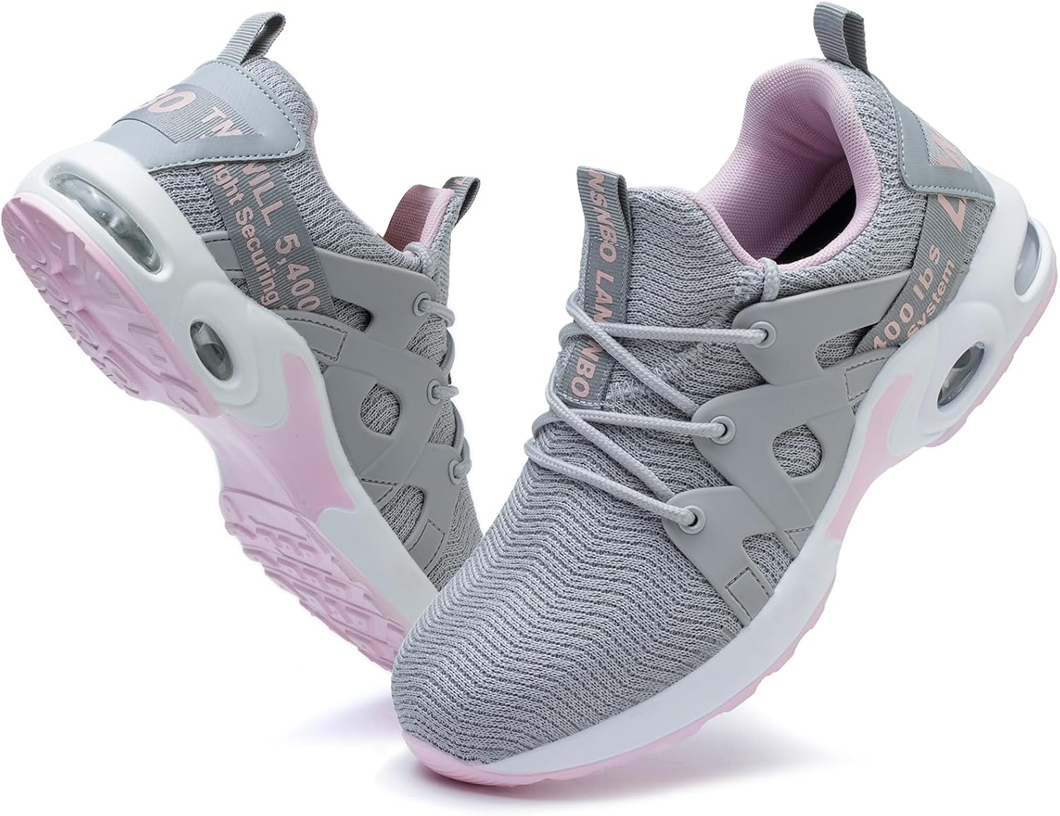 LANSNBO Steel Toe Shoes for Women Indestructible Safety Work Shoes Air Cushion Lightweight Breathable Utility Sneakers Puncture Proof Slip Resistant Composite Toe Footwear