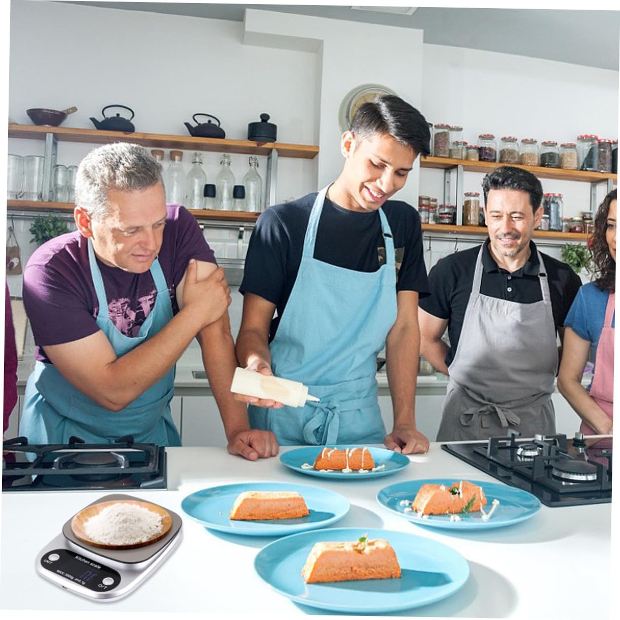 Báscula de Cocina Digital Recargable con Pantalla LCD de Acero Inoxidable para Pesar Alimentos con Alta Precisión y Sensores Sensibles