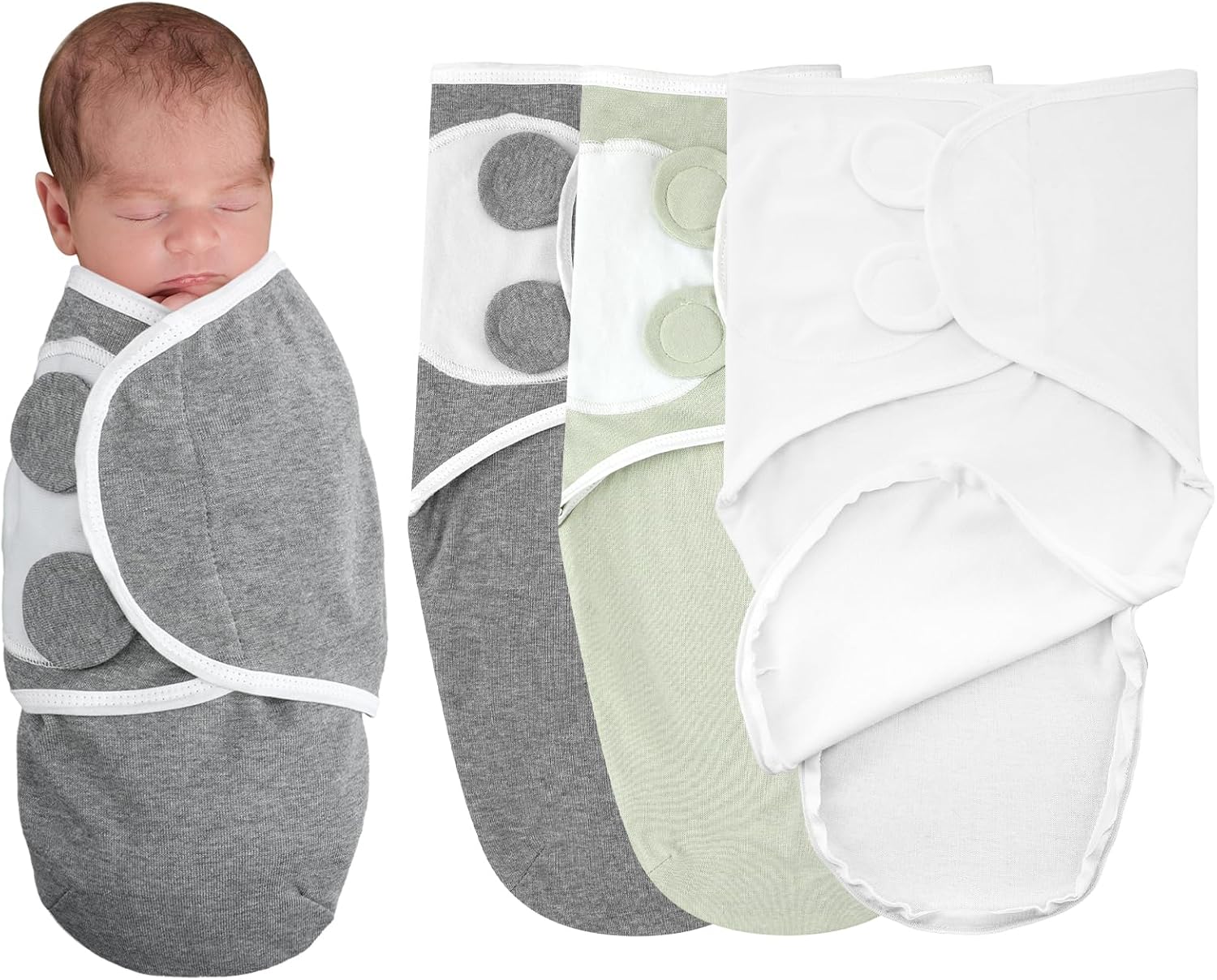 VitalCozy 3 Pcs Preemie Swaddle Blankets Easy Adjustable
