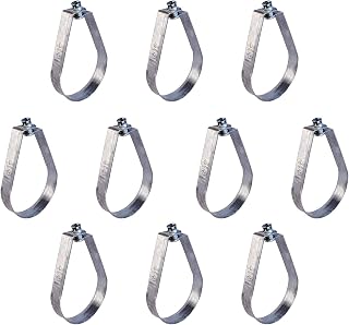 Highcraft 2-Inch Swivel Loop Pipe Hangers, Pre-Galvanized Steel, 10-Pack - Durable, Rust-Resistant Supports for Easy Pipe Suspension