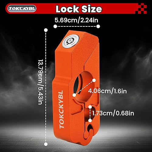 Miniatura 2 de Cerradura de motocicleta, casco antirrobo, bloqueo de freno y manillar, universal para motocicletas, cuatrimotos, motos de cross, ciclomotores,