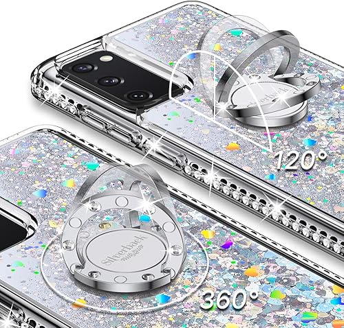 Miniatura 3 de Silverback Funda para Samsung Galaxy S20 FE con anillo, para mujeres y niñas, bonita funda protectora con anillo de diamantes para Galaxy S20 Fe,